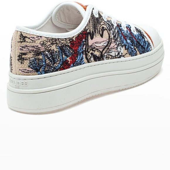 J/Slides Nikki Embroidered Low-Top Women's Sneakers - Picture 2 of 5